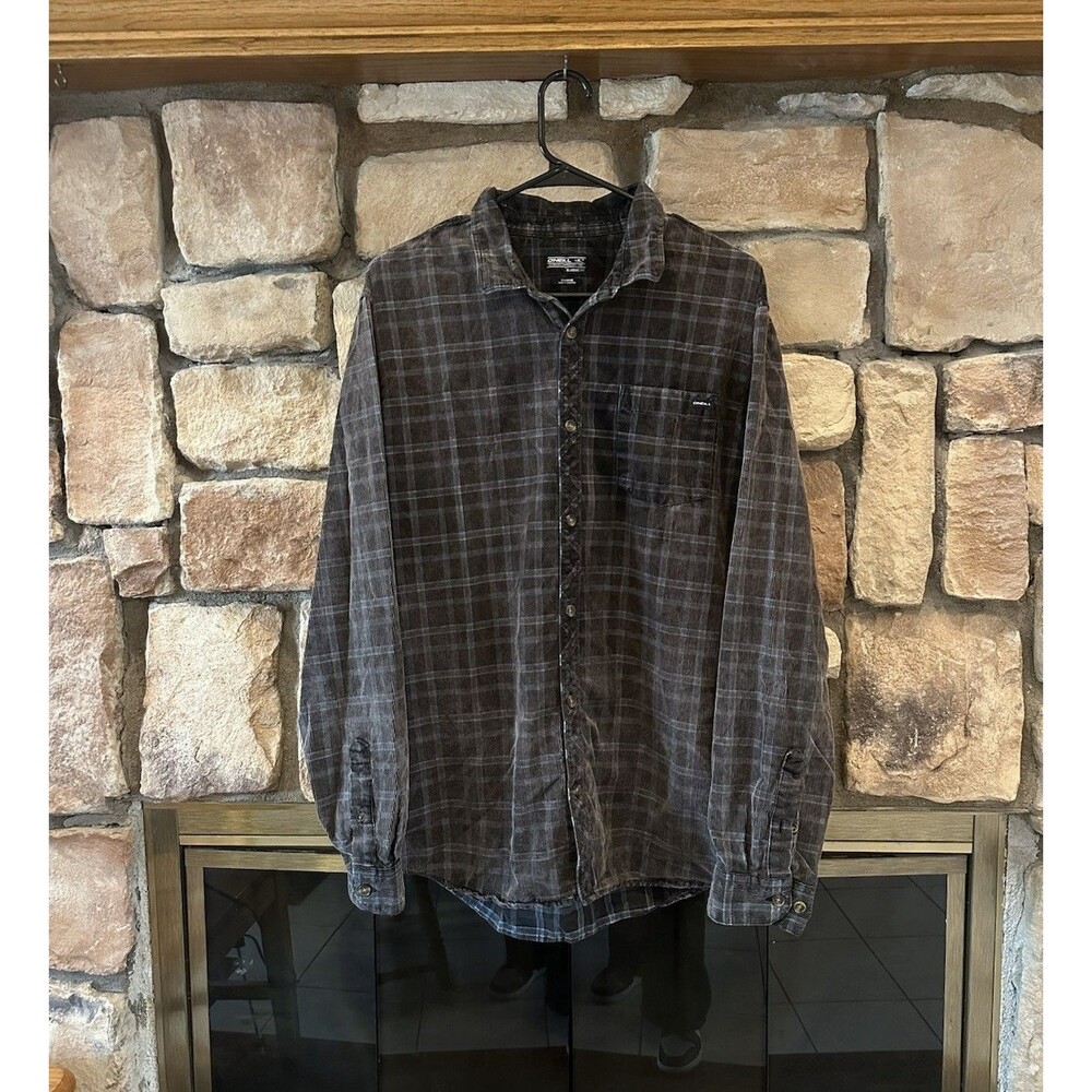 Y2K VTG O’Neill Corduroy Long Sleeve Flannel Button Down Brown XL Surf Classic